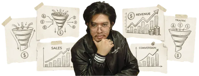 Matt with sales, conversion, revenue images